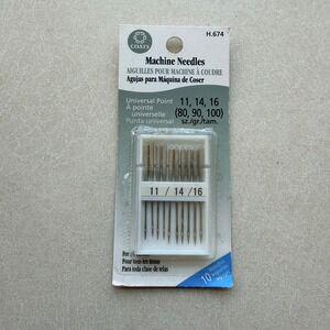Coats & Clark H.674 Universal Point 10pack Sewing Machine Needles Sizes 11 14 16